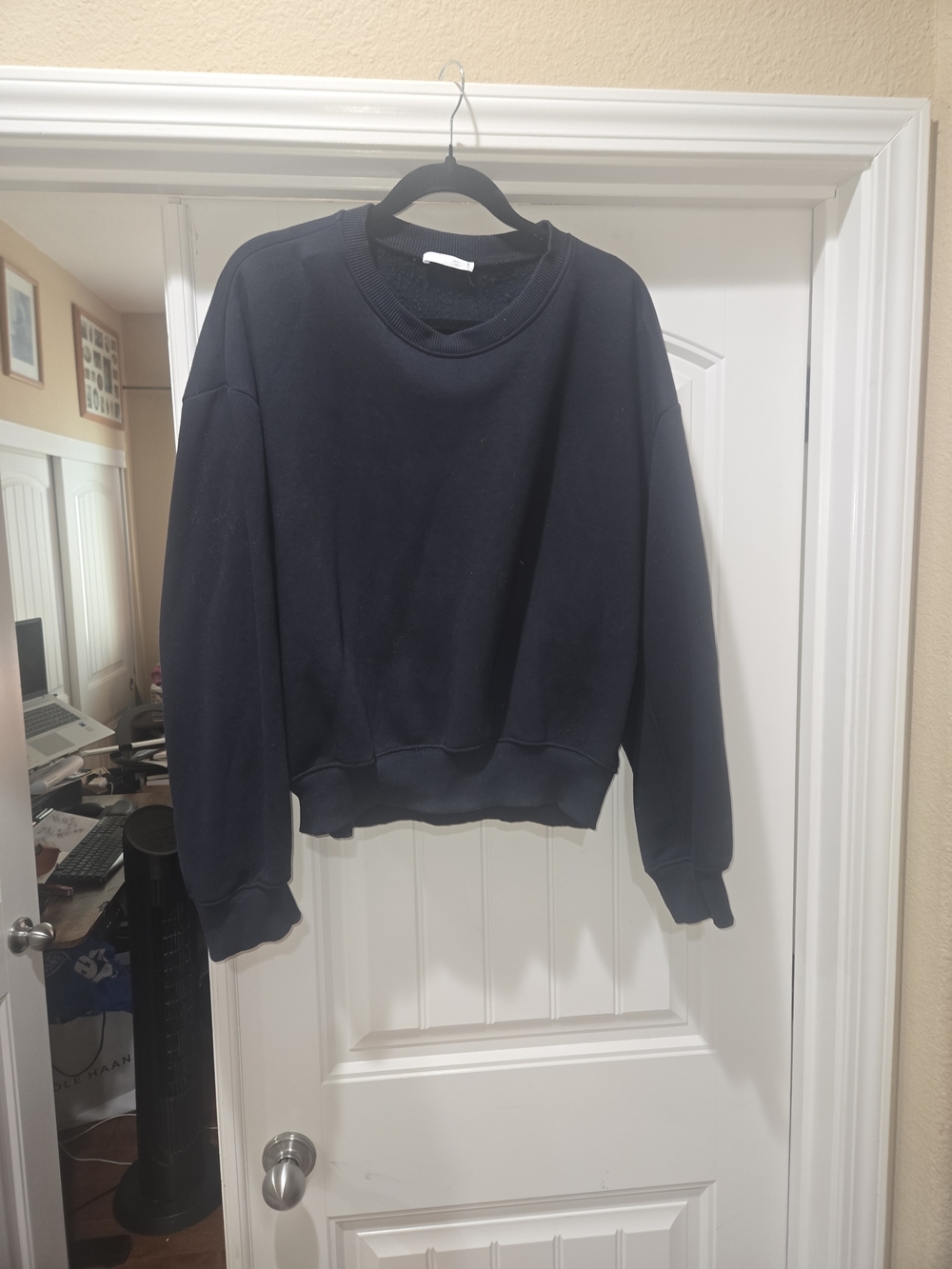 Zara Women's Navy Crewneck Sweatshirt Size XL EUC